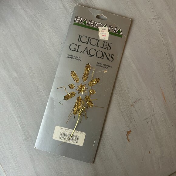 NEW Vintage 90s Barcana Icicles Garland Tinsel Gold Christmas Tree Decor New - Picture 2 of 8